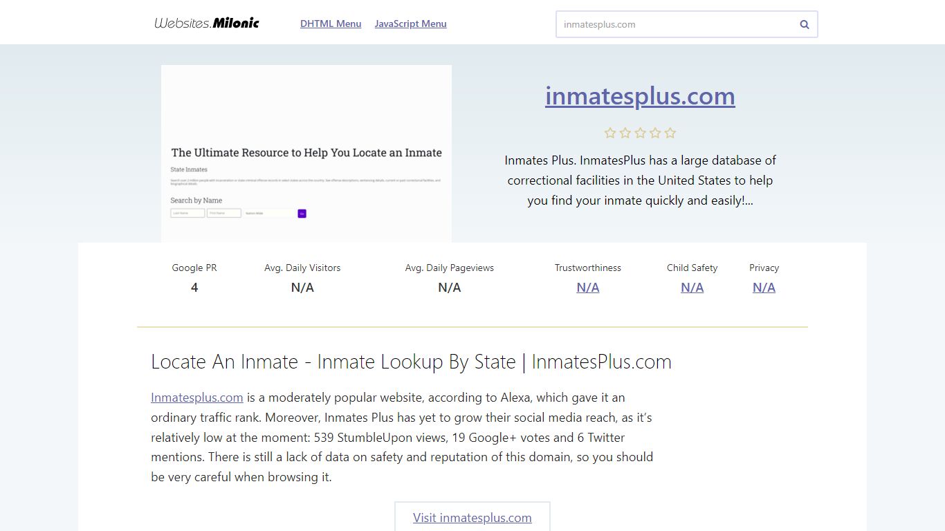 Locate An Inmate - Inmate Lookup By State | InmatesPlus.com